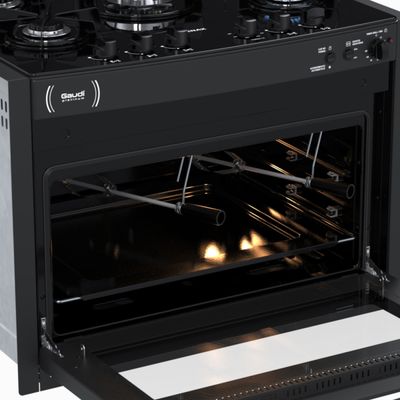 Fogao de Embutir 5 Bocas Venax Gaudi Platinum Vitreo Preto Gas Glp 220 V