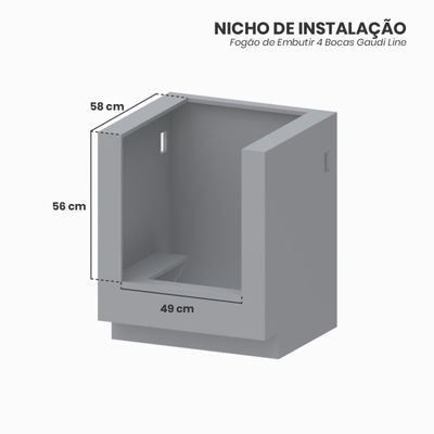 Fogao de Embutir 4 Bocas Venax Gaudi Line Inox Gas Glp