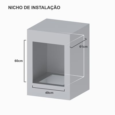 Forno de Embutir a Gas 50L Totale Nero GIIi Gas Glp 220 V