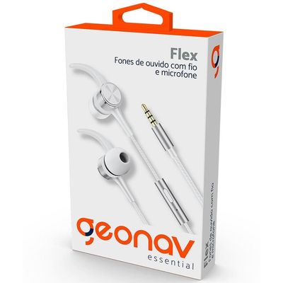 Fones de Ouvido com Fio Geonav Essencial ESFNSL - Silver Light