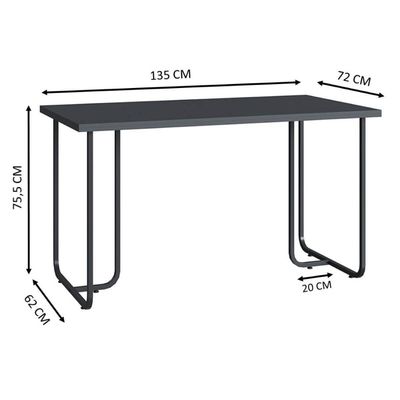 Kit Mesa Industrial para Escritório e Gaveteiro 4 Gavetas Grafite Placa e Ponto Elegante