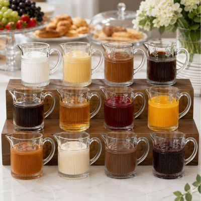 Jogo 24 Leiteiras Cristal 290ml Pequenos Voadores L'Hermitage com Bico Restaurante Buffet
