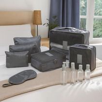 Kit 6 Organizadores de Mala para Viagem Lyor Cinza Nylon Bagagem Arrumar Mochila Roupas