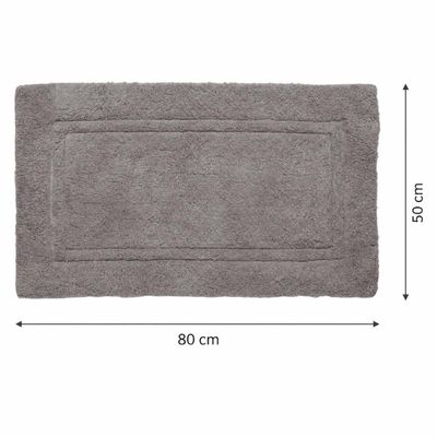 Tapete para Banheiro 50X80cm Algodão Almare Wolff Felpudo Cinza Quarto Lavabo Entrada