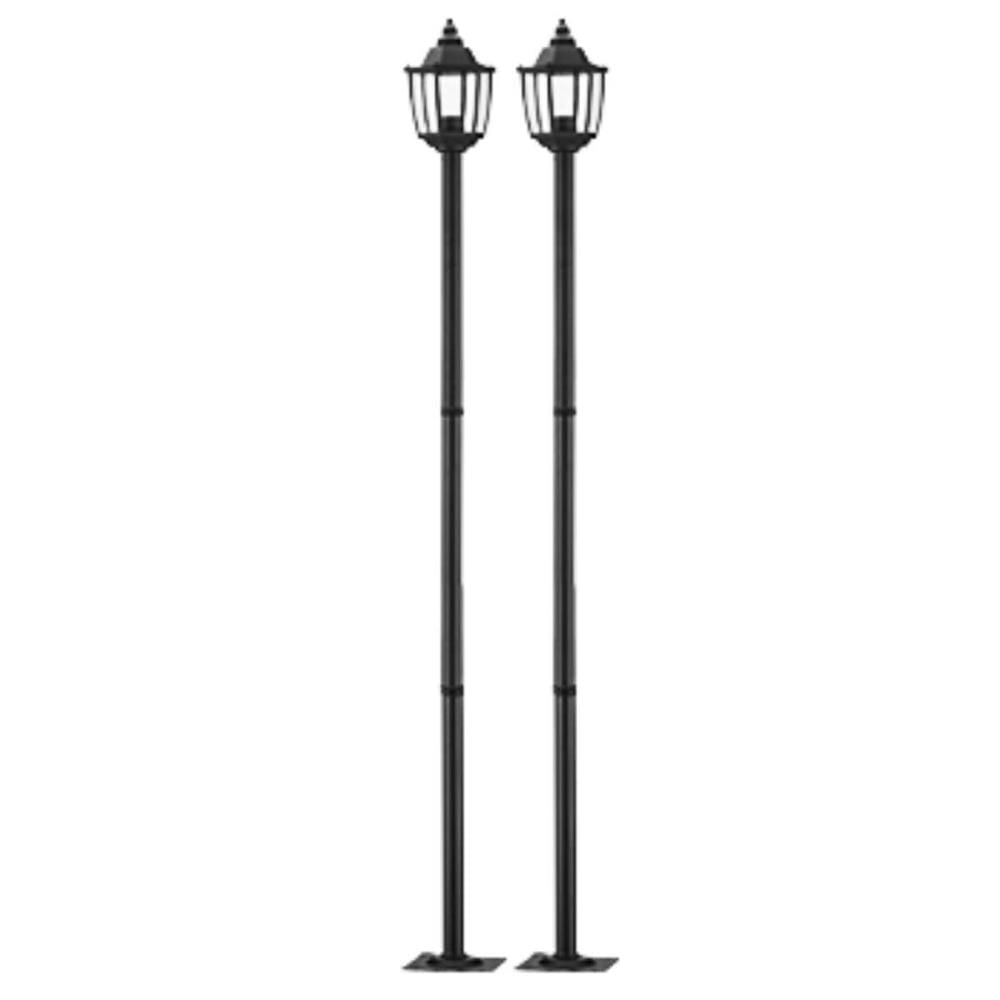 Kit 2 Postes para Jardim Dital Heritage 166cm Preto Clássico Termoplástico Iluminação Externa Praça
