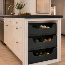 Fruteira Deslizante Elite 57x37x13cm Preto Fosco Aço Carbono Schmitt Cozinha Frutas Gaveta
