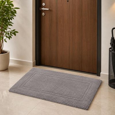 Tapete para Banheiro 50X80cm Algodão Almare Wolff Felpudo Cinza Quarto Lavabo Entrada