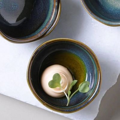Conjunto 12 pçs Cerâmica Stoneware Azul Oceano Porto Brasil Ramequins Manteigueiras Copos