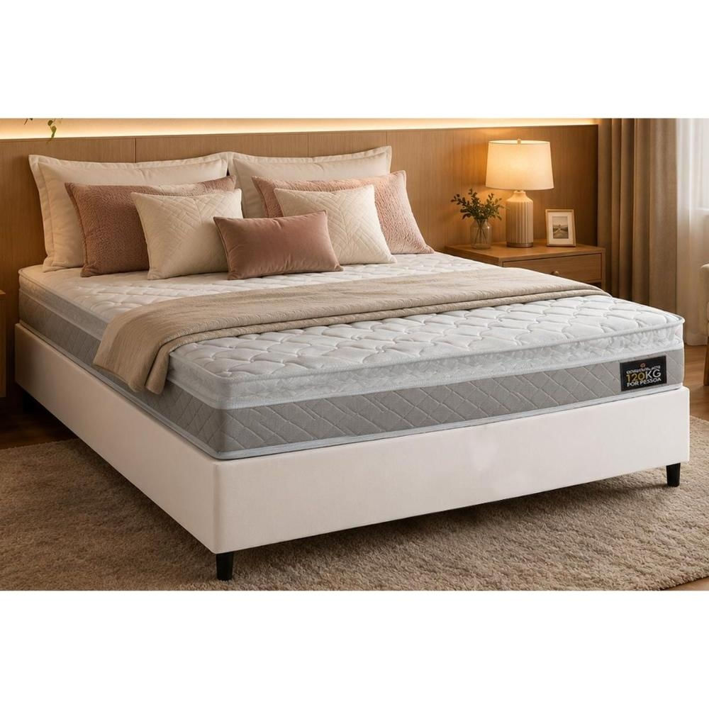 Cama Box CRC Casal +Colchão D33 Ortopédico Magnum Hellen 138
