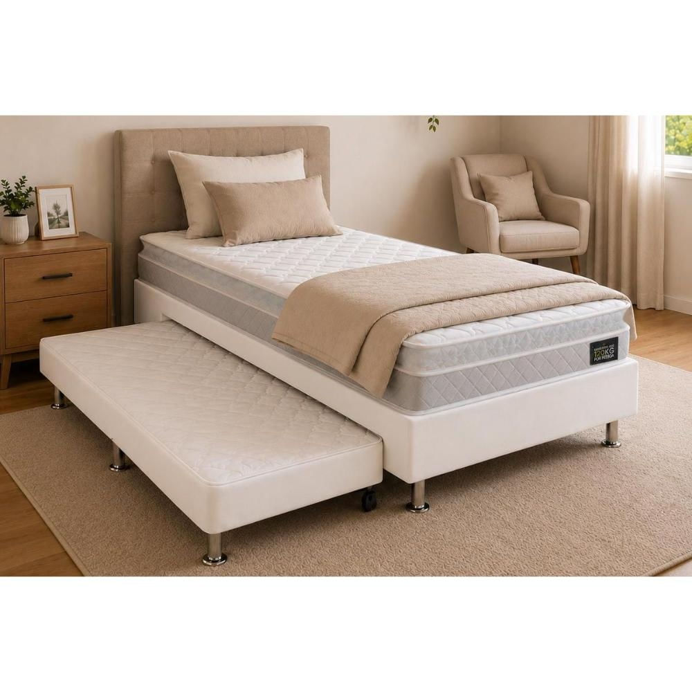 Cama Box c/Aux CRC Solt +Colchão Anatômico Ortopédico Magnum Hellen -