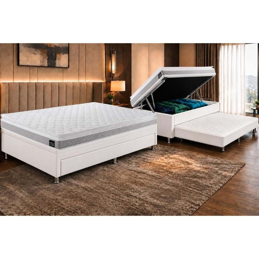 Cama Baú c/Aux CRC Solt +Colchão Anatômico Magnum Hellen -