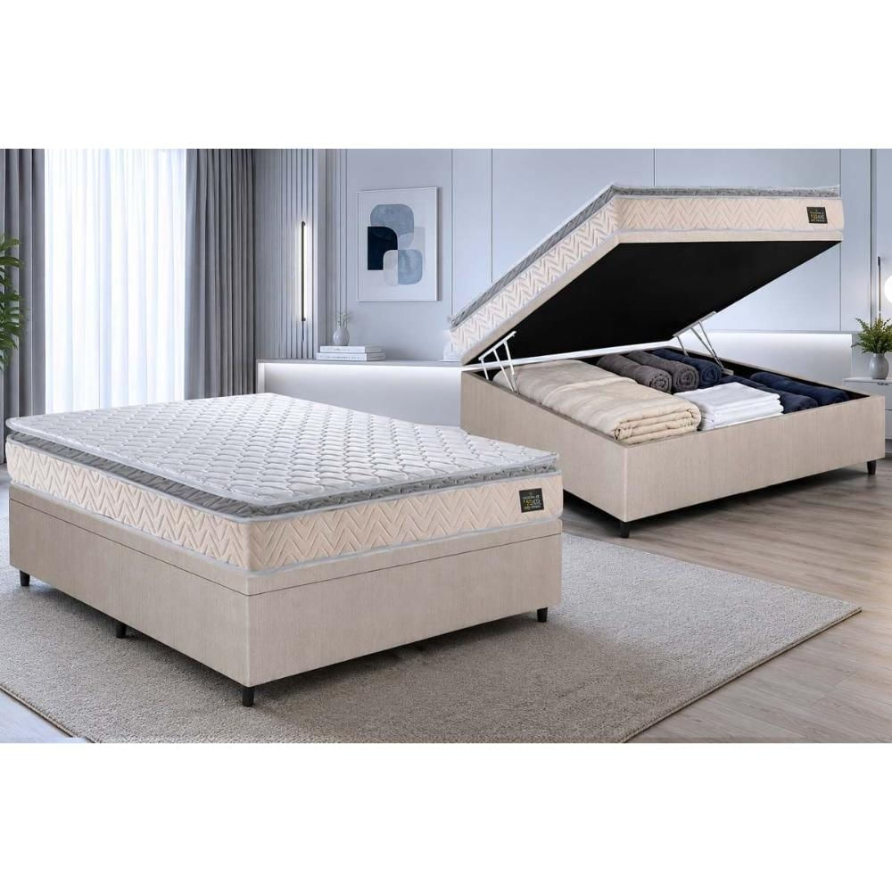 Cama Box Baú CRC Casal +Colchão D45 Shelby Hellen 138