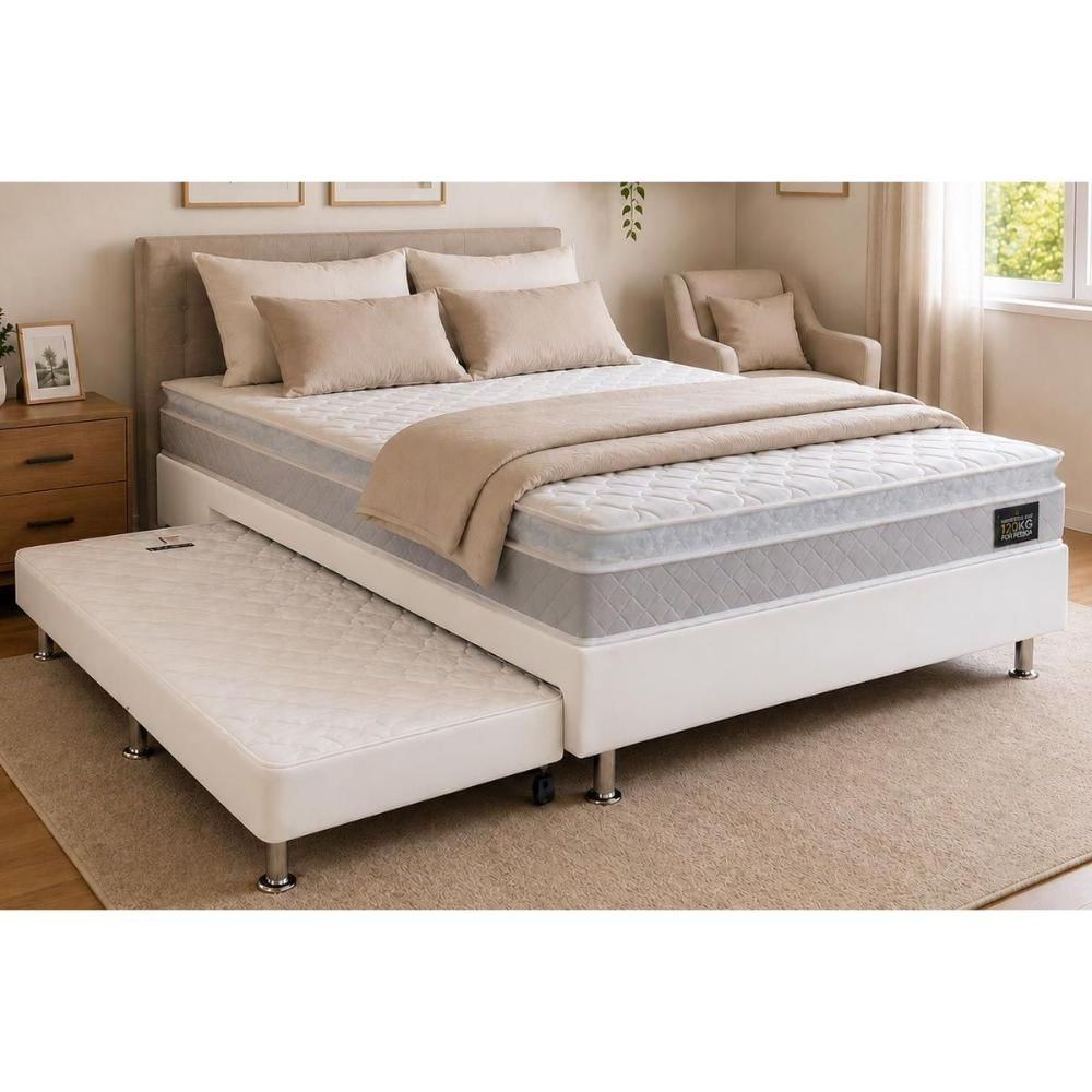 Cama Box c/Aux CRC Casal +Colchão Ortopédico Magnum Hellen -