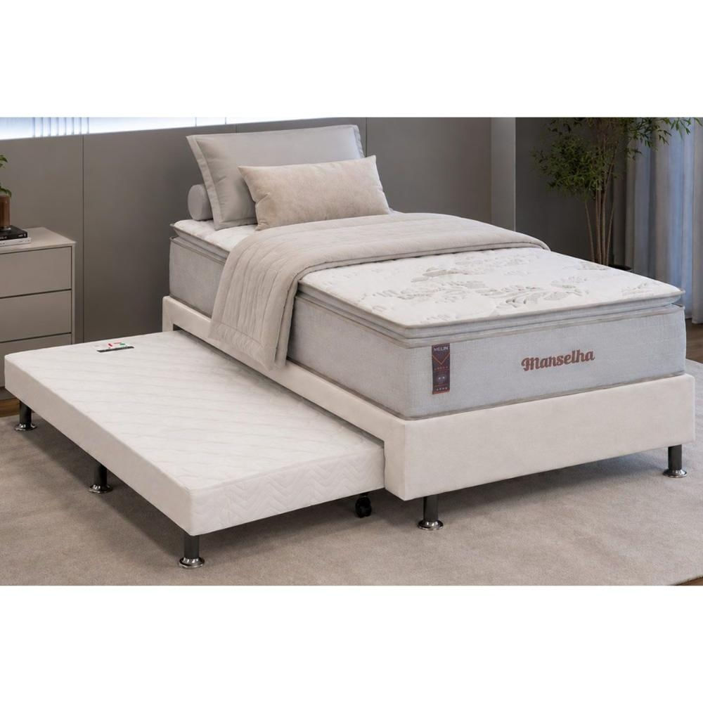Cama Box c/Aux CRC Solt +Colchão Molas Marselha Hellen 88