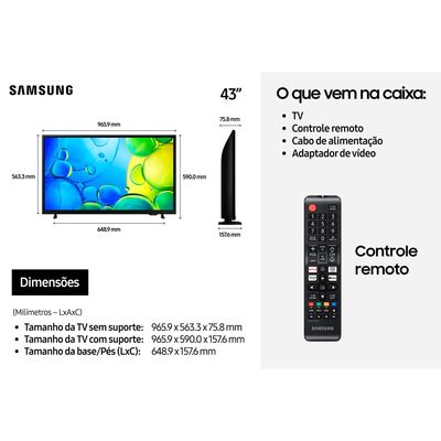 Samsung Smart TV 43" FHD UN43F6000FGXZD F6000F UNICA