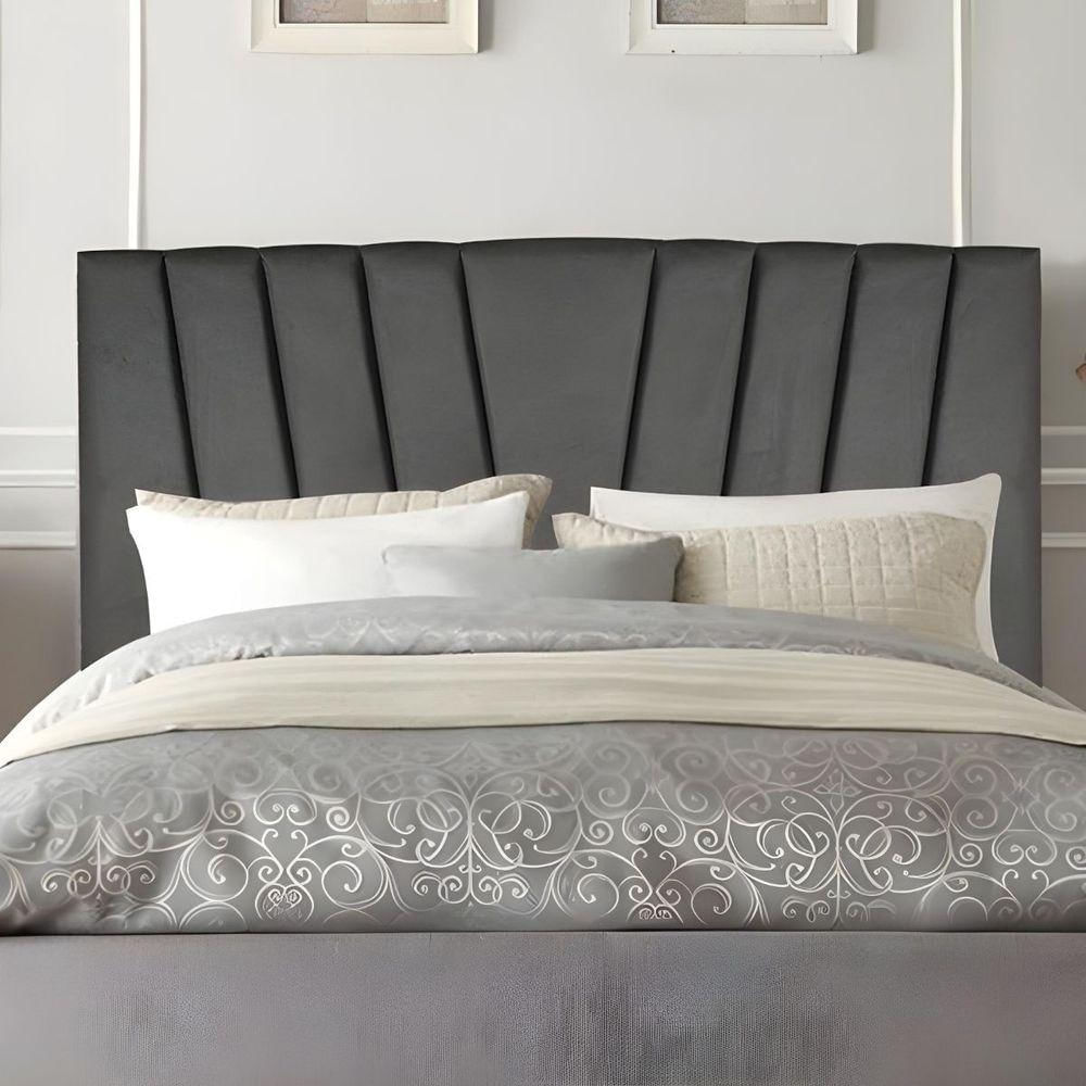 Cabeceira Casal Box De Cama Estofada 140 Cm Lile Linho Cinza
