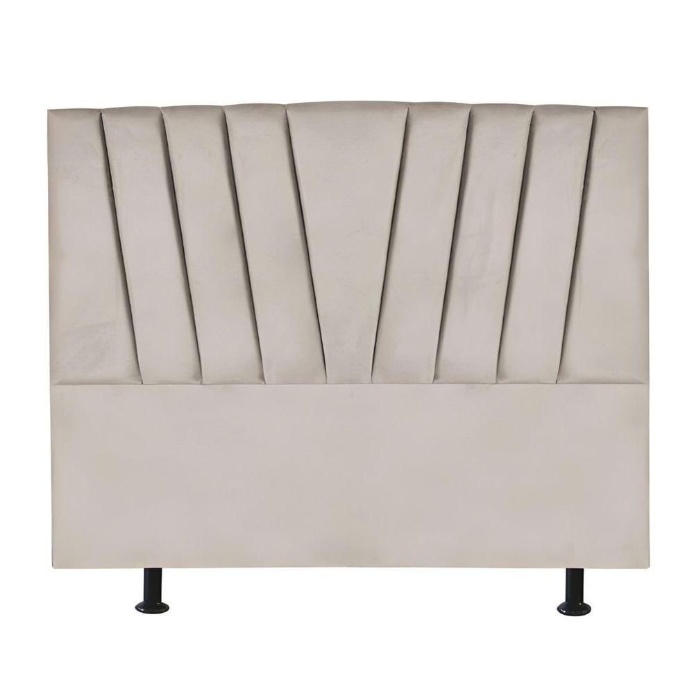 Cabeceira Estofada Cama Box King 195 Cm Ariel Corino Bege