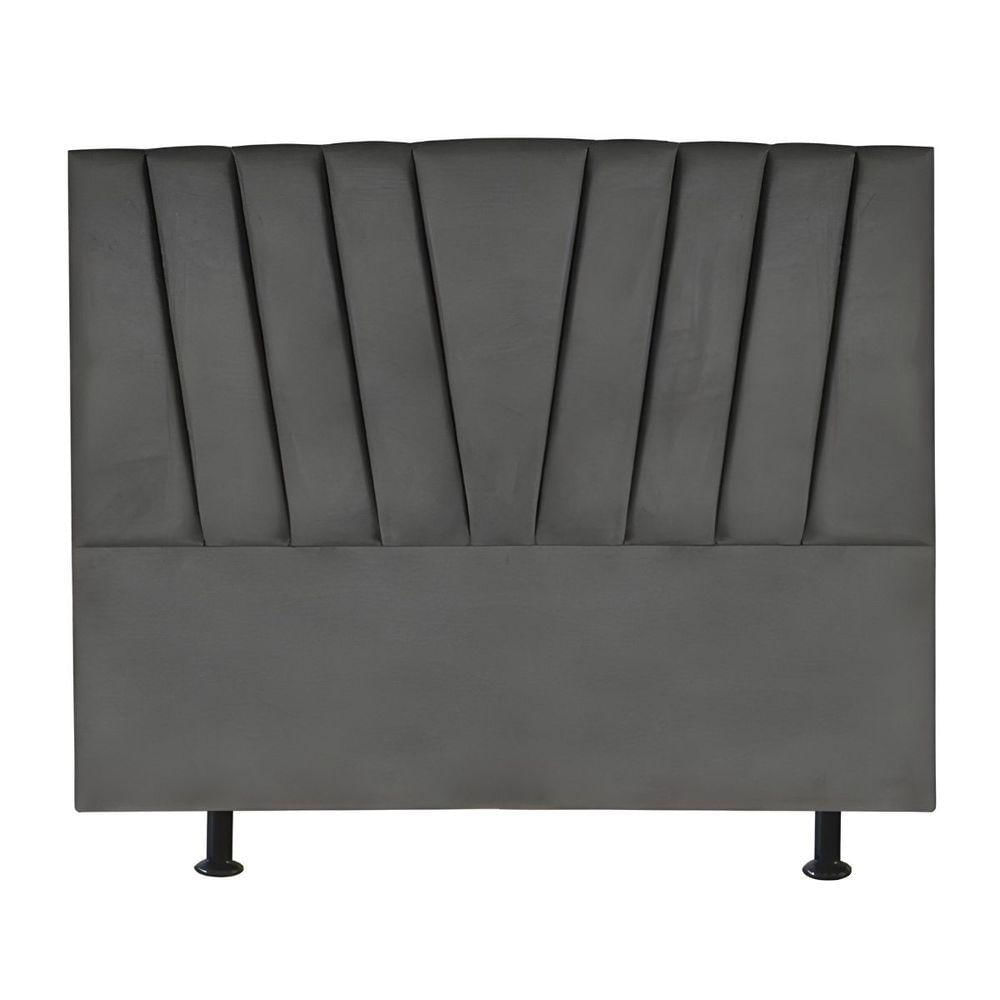 Cabeceira Estofada Cama Box King 195 Cm Ariel Linho Cinza