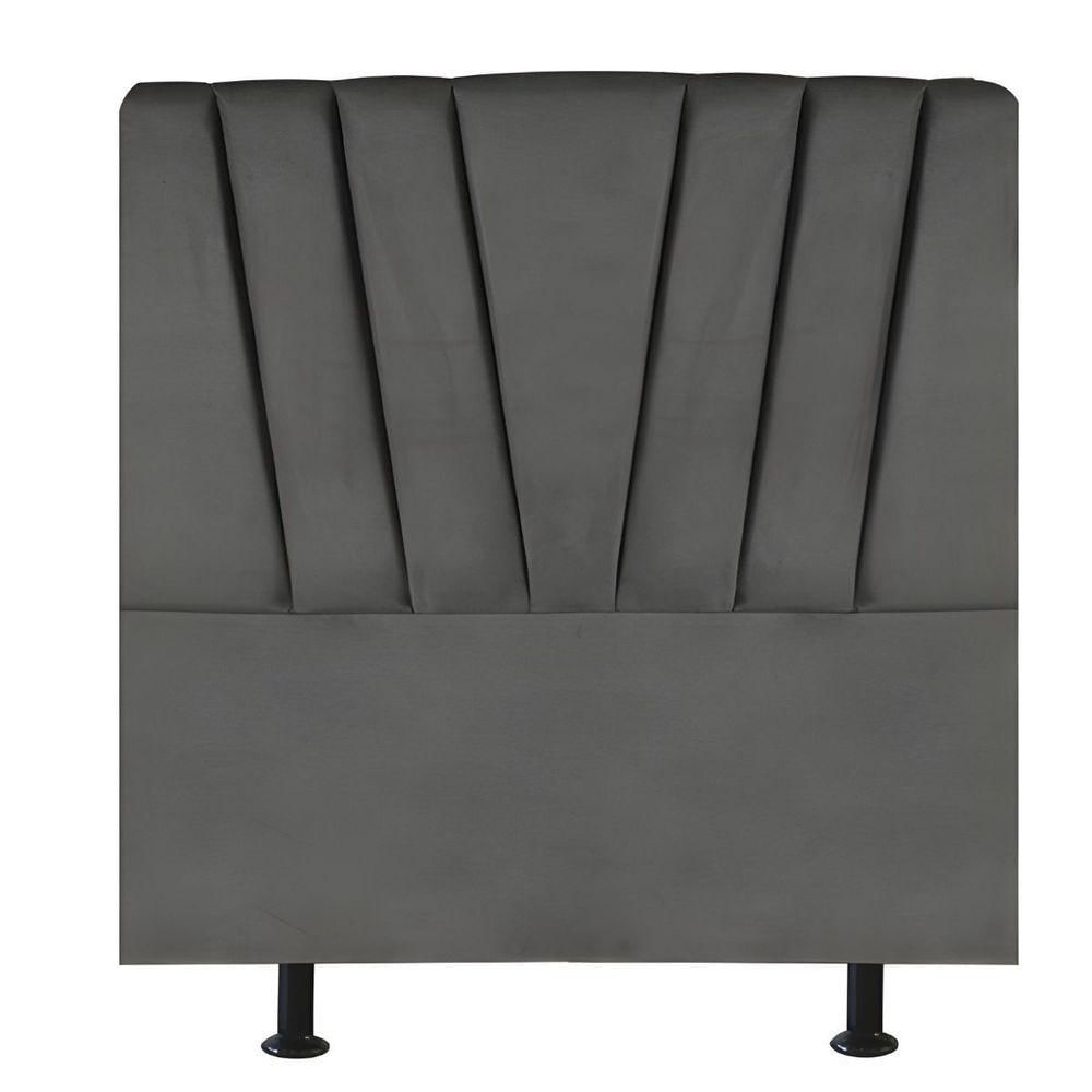 Cabeceira Estofada Cama Box Solteiro 100 Cm Ariel Linho Cinza