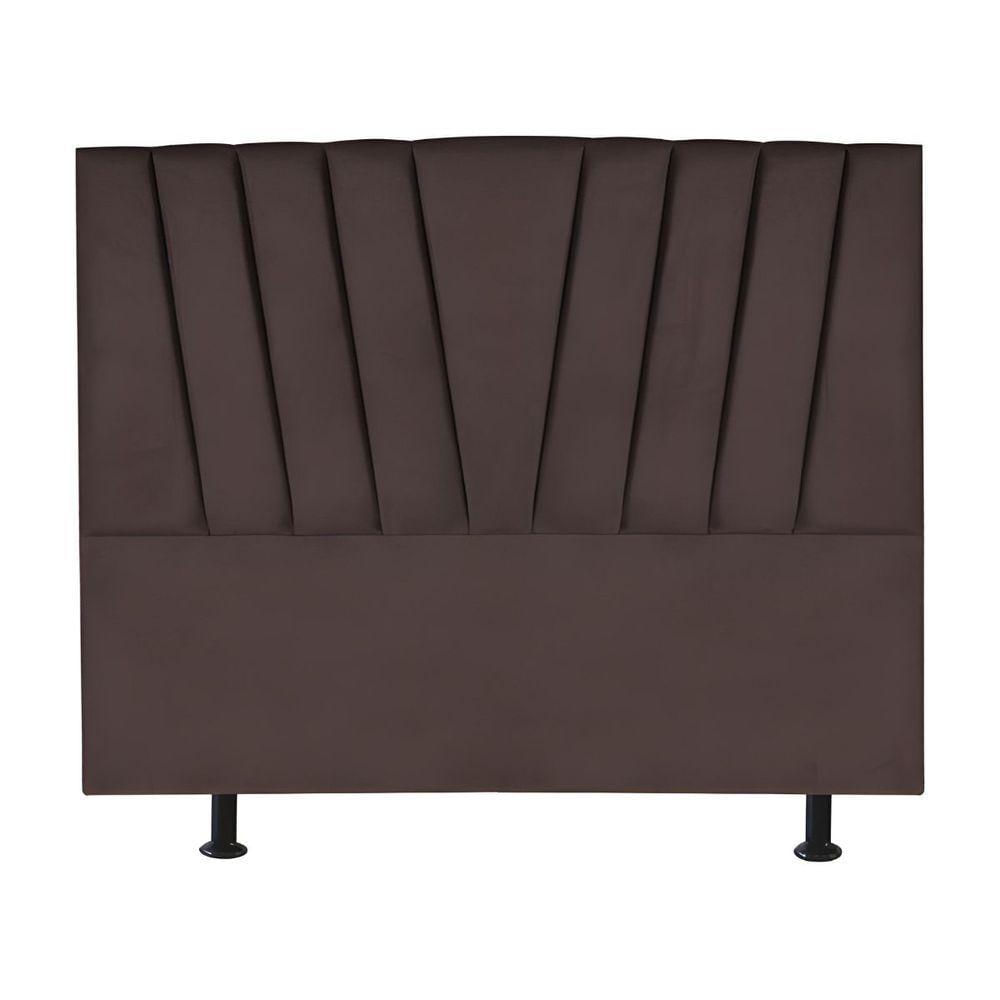 Cabeceira Estofada Cama Box King 195 Cm Ariel Linho Marrom