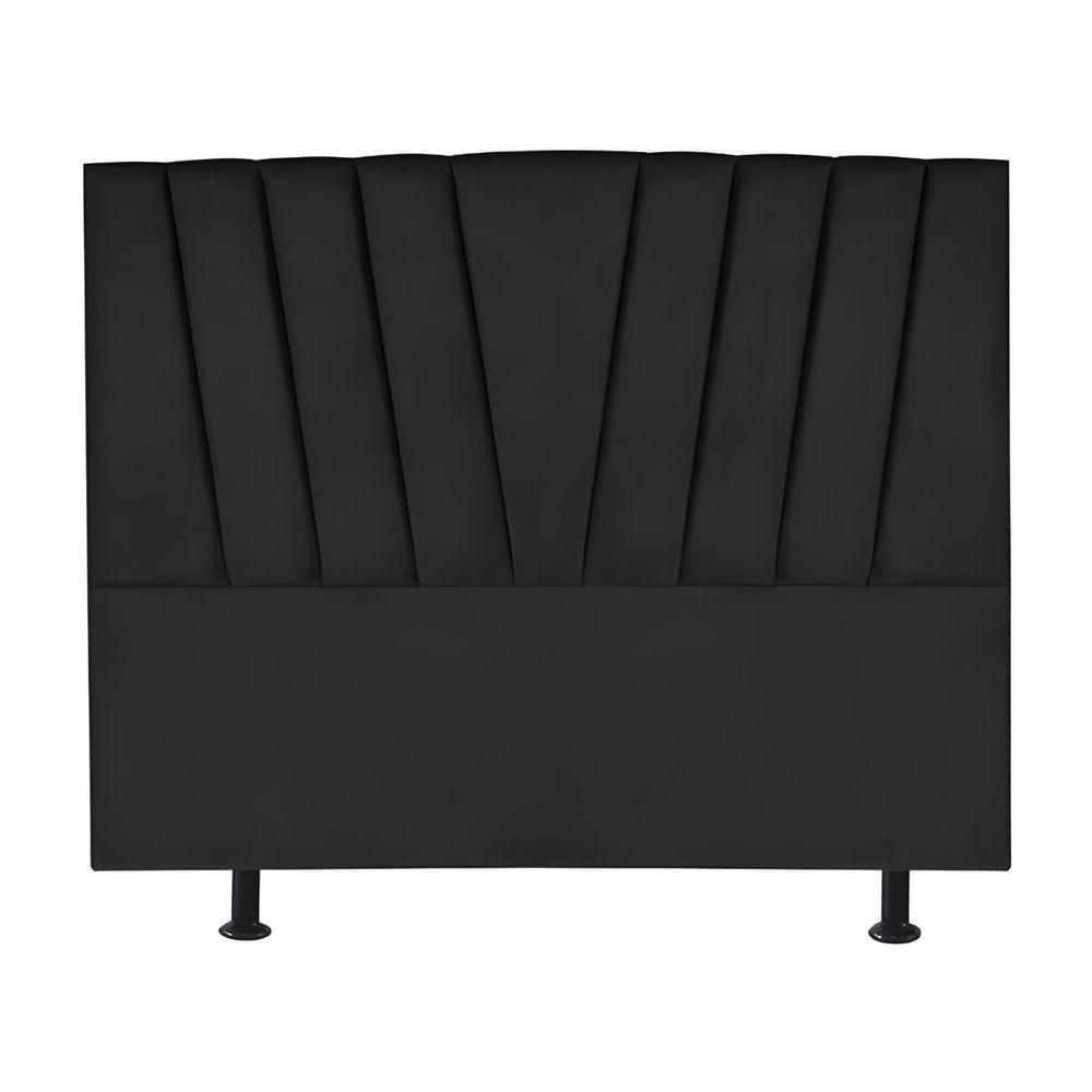 Cabeceira Estofada Cama Box King 195 Cm Ariel Corino Preto