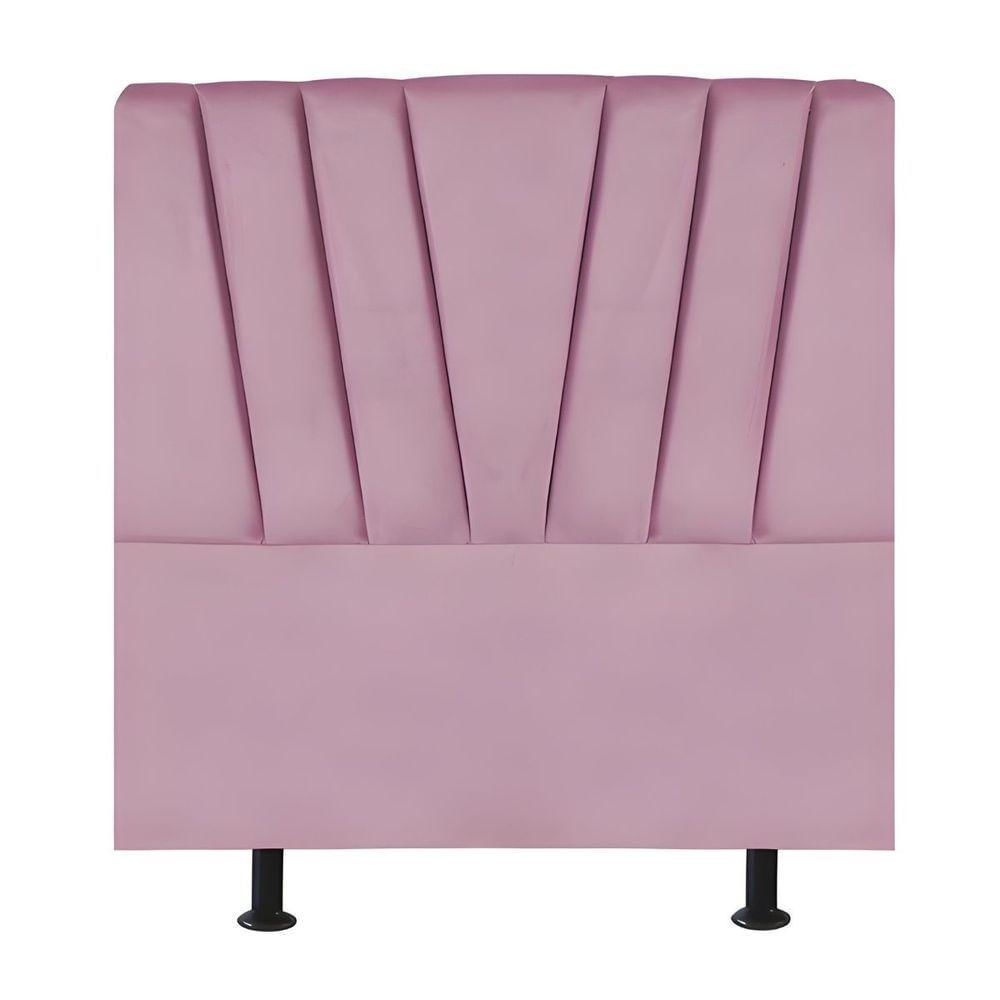 Cabeceira Estofada Cama Box Solteiro 100 Cm Ariel Suede Rosa