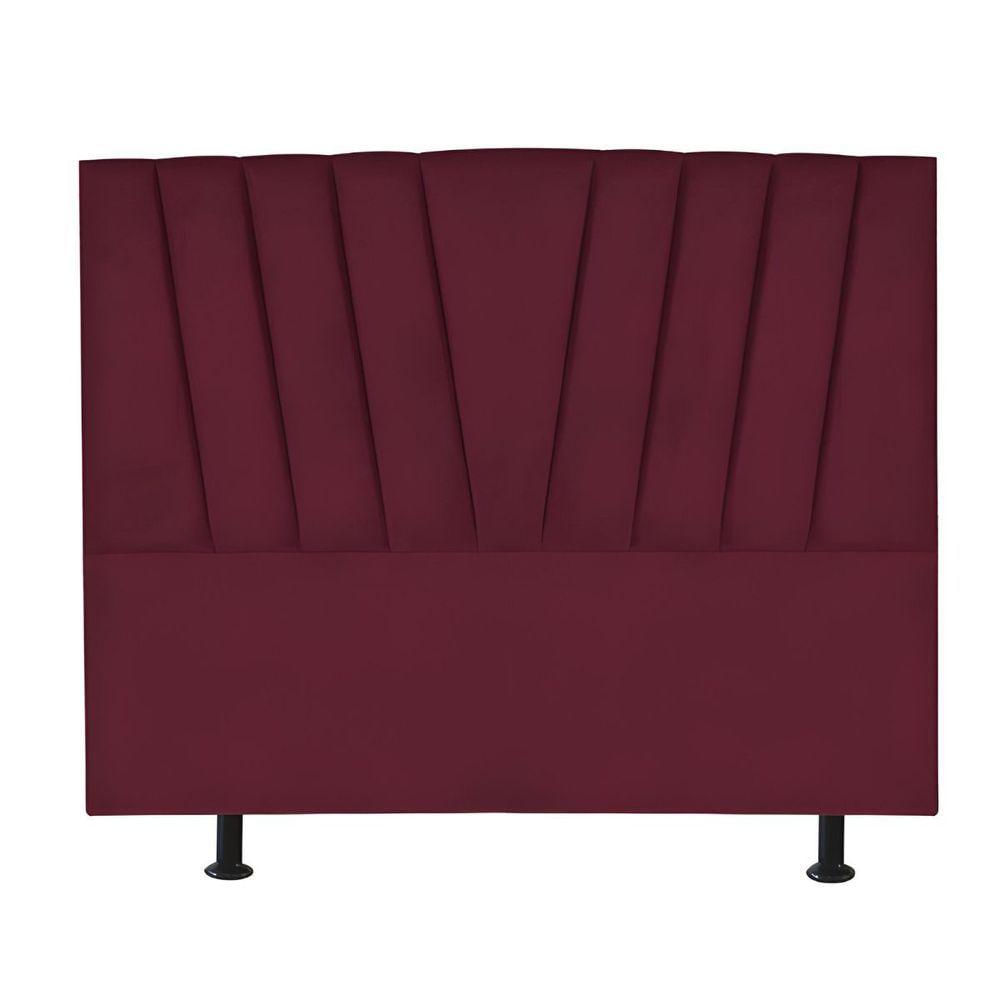 Cabeceira Estofada Cama Box King 195 Cm Ariel Suede Bordô