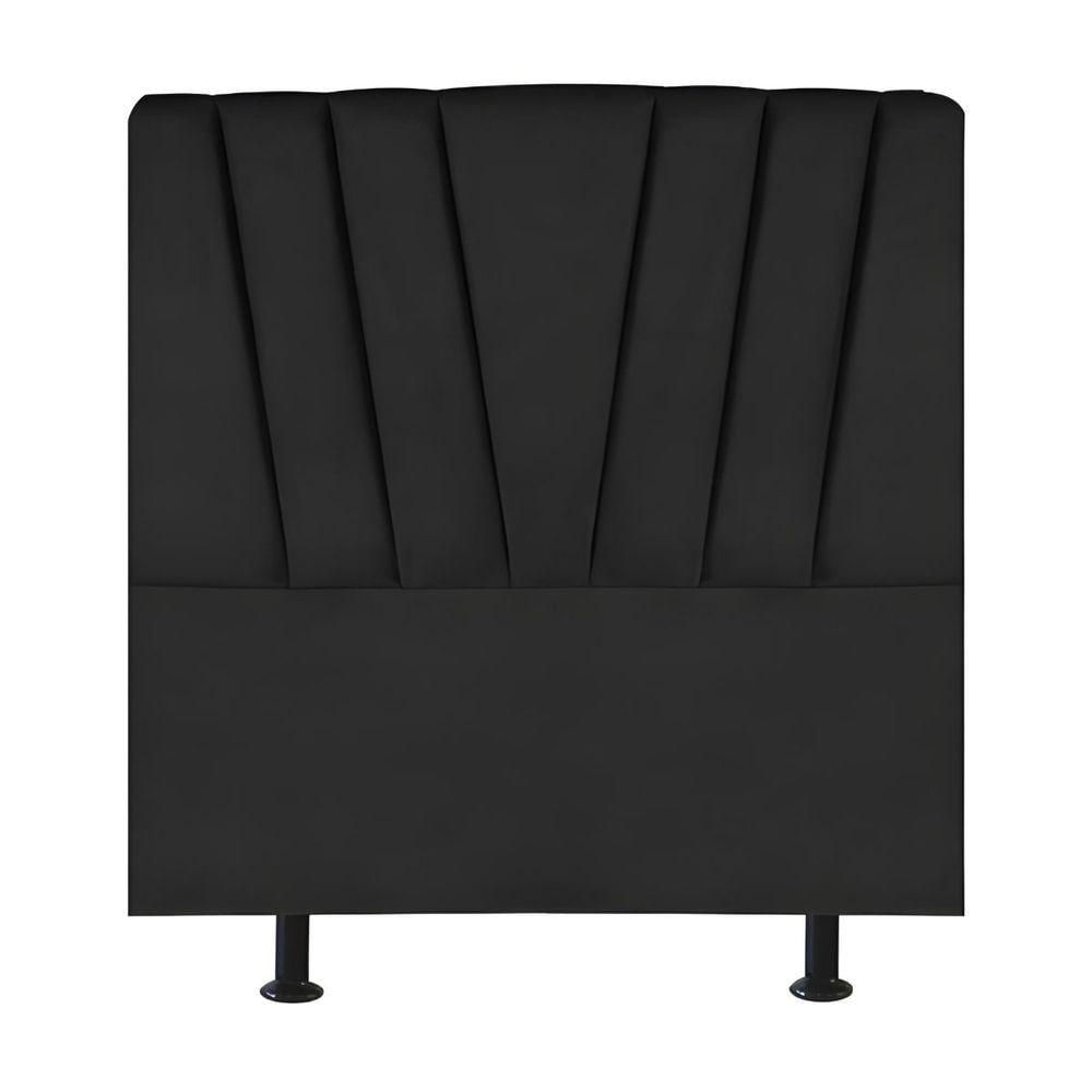 Cabeceira Estofada Cama Box Solteiro 100 Cm Ariel Suede Preto