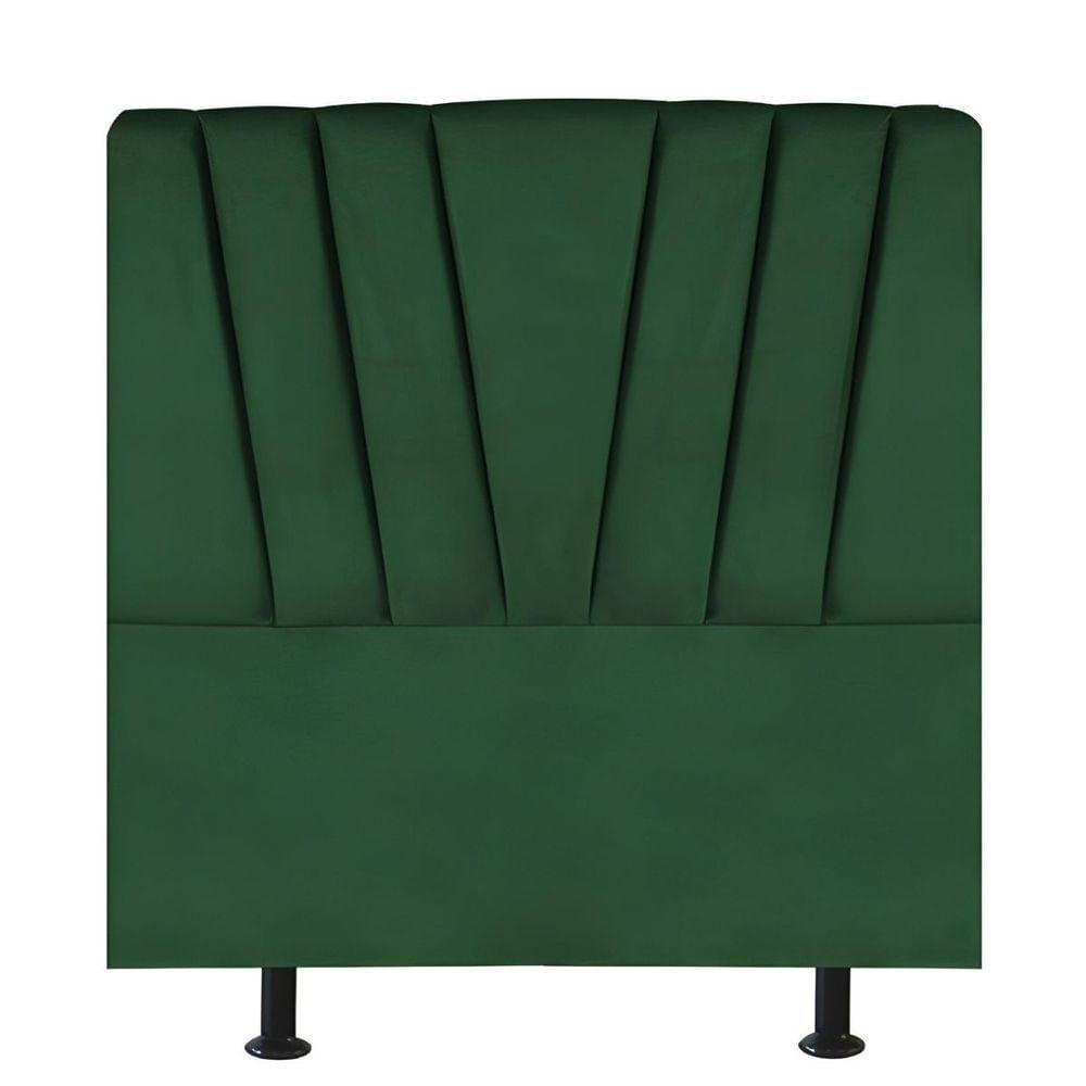 Cabeceira Estofada De Cama Casal Box 140 Cm Ariel Suede Verde