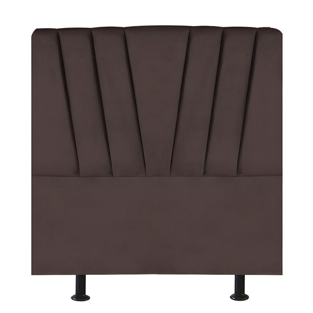 Cabeceira Estofada De Cama Casal Box 140 Cm Ariel Suede Marrom