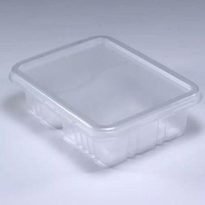 100un Pote Refeição com 2 Divisórias 500ml G321 Transparente Freezer Microondas Galvanotek