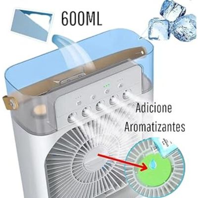 Mini Ventilador e Umidificado Portátil de Mesa Branco
