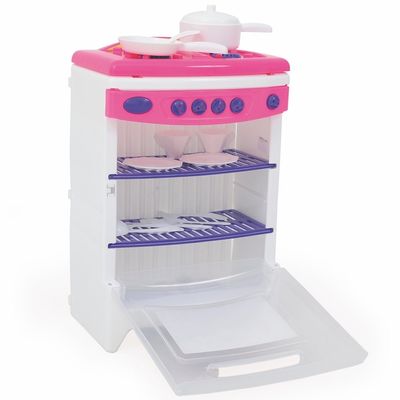 Fogão Casinha Flor Estilo com Acessórios - Rosa - 4854 -