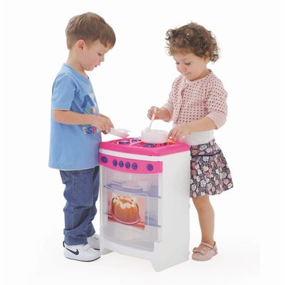 Fogão Casinha Flor Estilo com Acessórios - Rosa - 4854 -