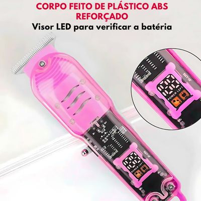 Máquina de Acabamento Profissional Transparente LT-808 T&Z Visor Digital USB Bivolt - Cores Sortidas