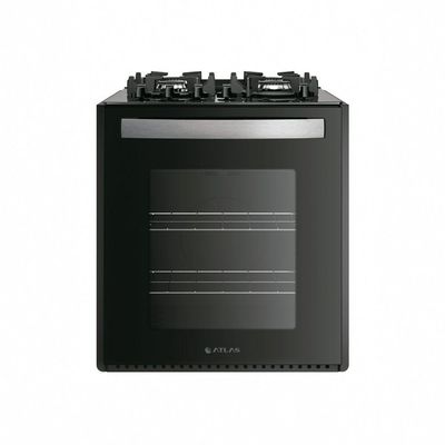 Fogão de Embutir a Gás 4 Bocas Atlas 300002095 Mesa Vidro Temperado Automático Preto Bivolt