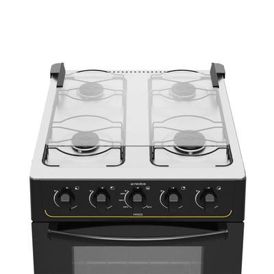 Fogão de Piso 4 Bocas GLP Realce Ares Mesa em Inox Acendimento Manual Preto 50L