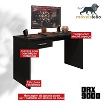 Mesa Para Computador Gamer New Drx 9000 Preto Trama - Móveis Leão