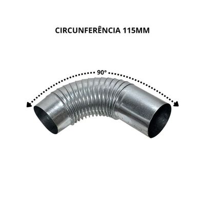 Curva de Chaminé 115mm para Fogão a Lenha Cinza Fundição Petrópolis