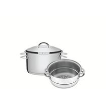 Jogo de Cozi-vapore Solar Cozimento em Aço Inox Fundo Triplo com Saída de Vapor para Fogão Inox