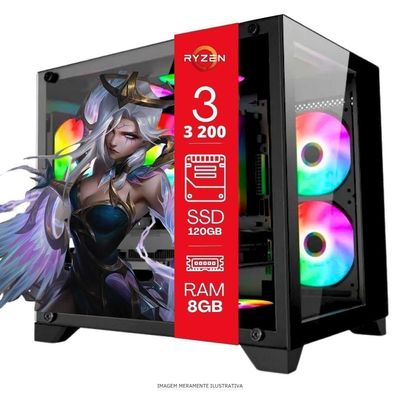 Computador Gamer Tob Computers A320 Ryzen 3 3200G 8GB SSD 120GB 19" Full HD Preto