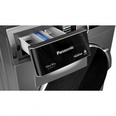 Lava e Seca Panasonic NA-S26MK1LBR 13kg 8kg Intuitive+ Vapor+ Antialérgico Titânio 220V
