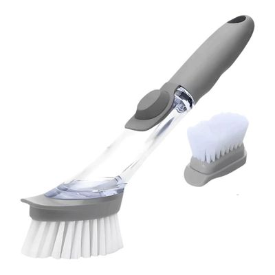 Escova de Limpeza com Reservatório Dispenser Multiuso Louças Panelas Fogão