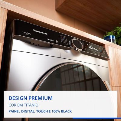 Lava e Seca Panasonic NA-S26MK1LBR 13kg 8kg Intuitive+ Vapor+ Antialérgico Titânio 220V