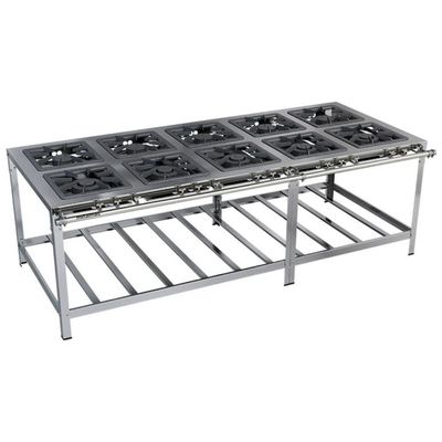 Fogão Industrial Stori Premium 10 Bocas 40x40 M17 Aço Inox 430 Metalmaq