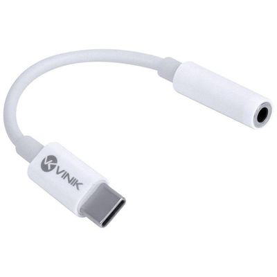 Adaptador de Áudio USB Tipo C para P2 3,5MM Vinik Compatível com Celulares e Computadores Estéreo