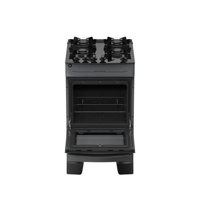 Fogão 4 Bocas Atlas Mônaco Top Glass Automático Mesa De Vidro Titanium Bivolt