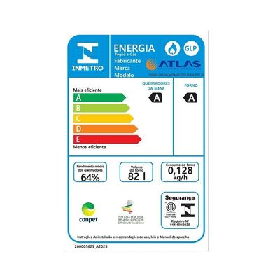 Fogão 5 Bocas Atlas Mônaco Top Glass Mesa De Vidro Bivolt Preto