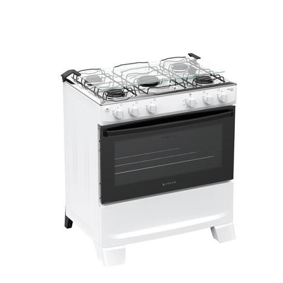 Fogão 5 Bocas Atlas Mônaco Plus Mesa De Inox Bivolt Branco