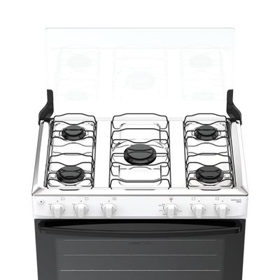 Fogão 5 Bocas Atlas Mônaco Plus Mesa De Inox Bivolt Branco